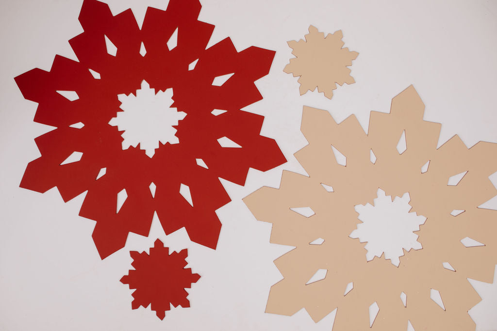 Kit Navideño: Mantel + Portavaso de Copo de Nieve