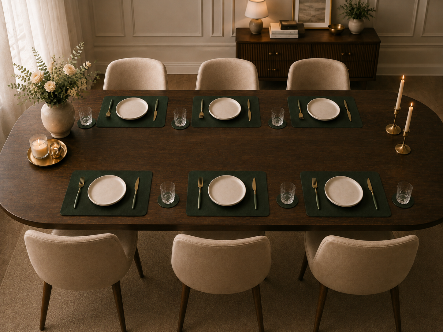 Set Mantel rectangular + Portavaso