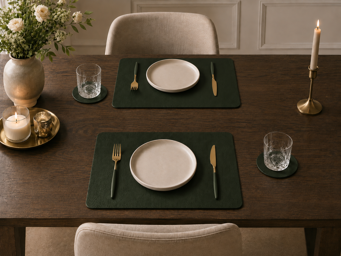 Set Mantel rectangular + Portavaso