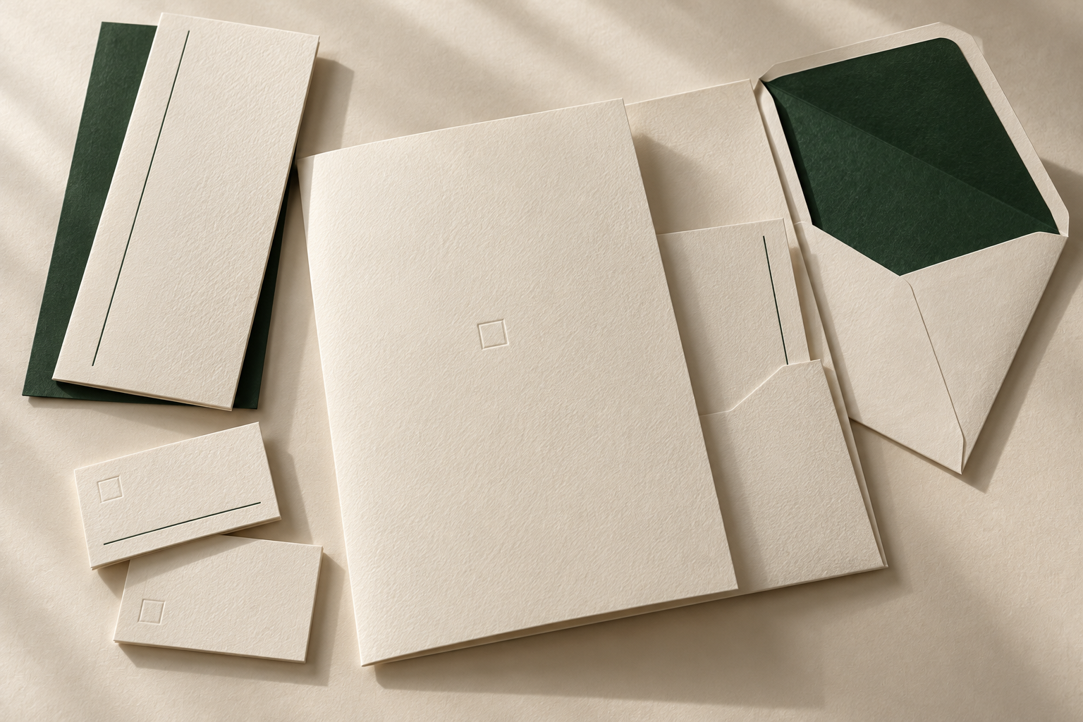 Composición editorial de papelería corporativa